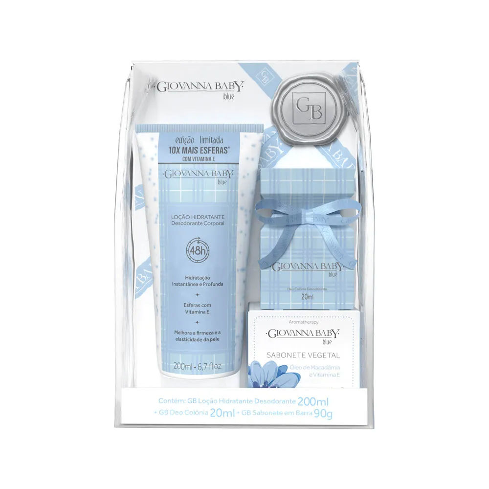 Kit Hidratante Corporal Giovanna Baby Blue 200ml + 20ml + 90g