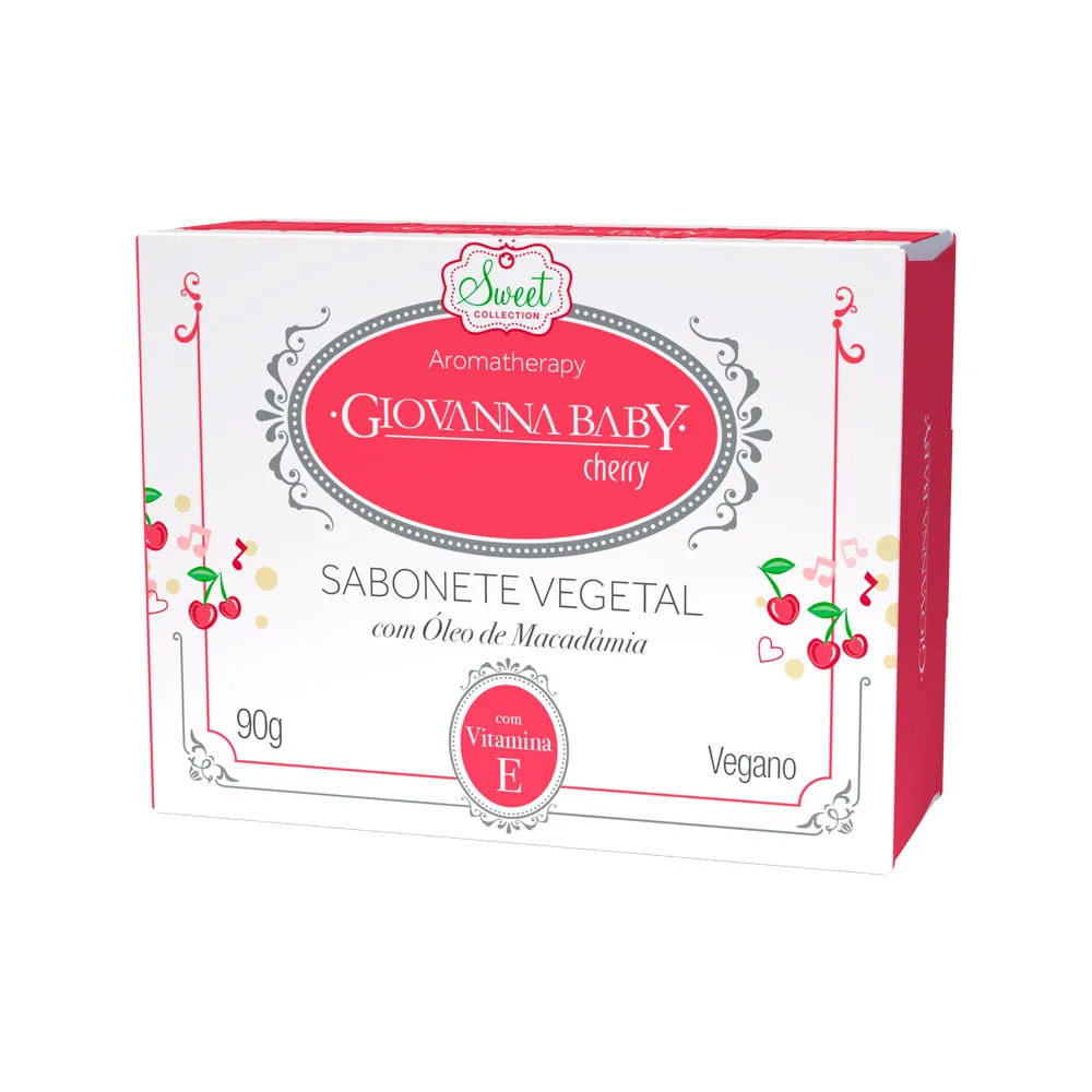 Sabonete Vegetal Retangular Giovanna Baby Cherry 90g