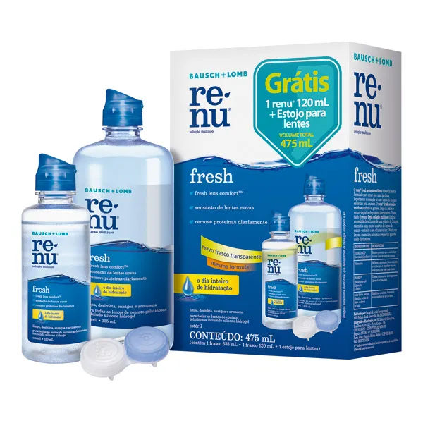 Kit Renu Fresh 355ml + 120ml + Estojo para Lentes
