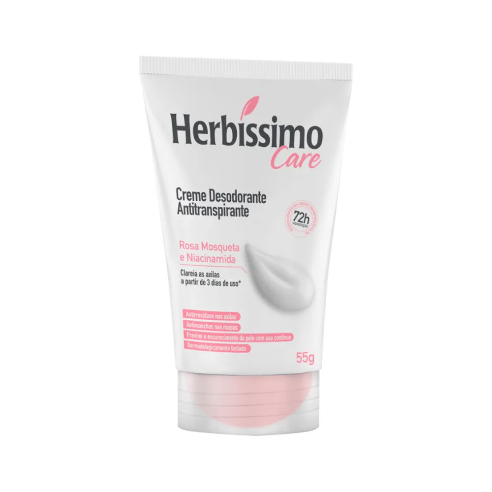 Desodorante Antitranspirante Creme Herbíssimo Rosa Mosqueta e Niacinamida 55g