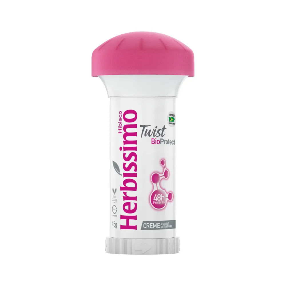 Desodorante Antitranspirante Stick Creme Herbíssimo Hibisco 48h 45g