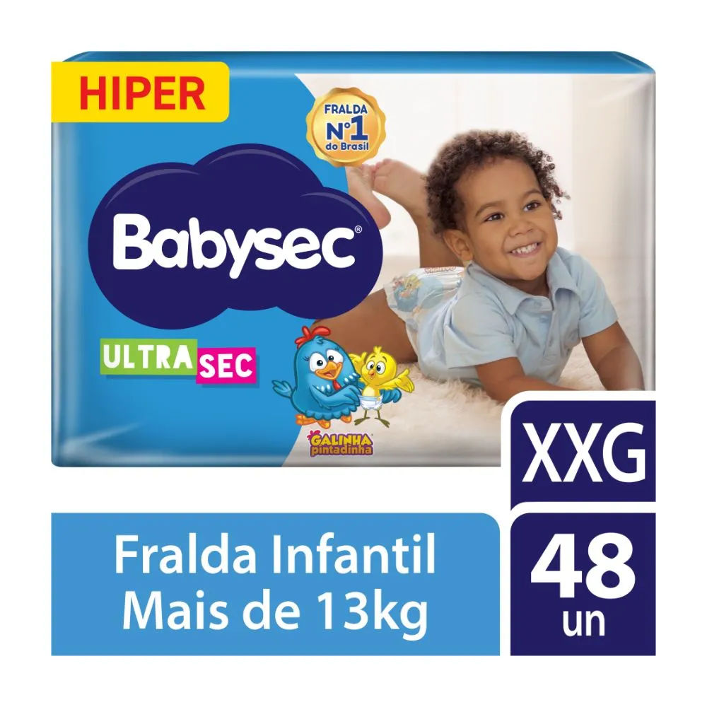 Fralda Babysec Ultrasec Galinha Pintadinha Hiper XXG 48 unidades