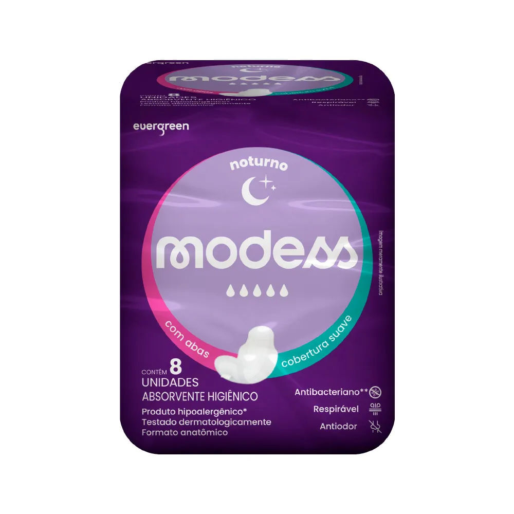 Absorvente Modess Noturno Com 8 Suave