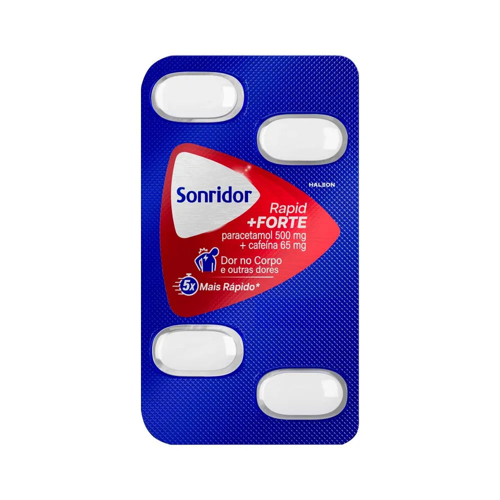 Sonridor Rapid + Forte 500+65mg Com 4 Comprimidos Revestidos