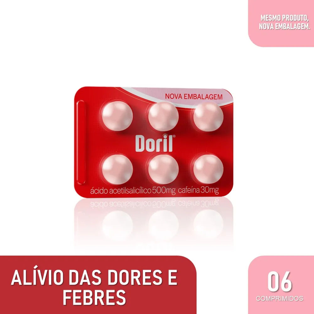Analgésico Doril 500mg + 30mg 6 Comprimidos Hypera Pharma