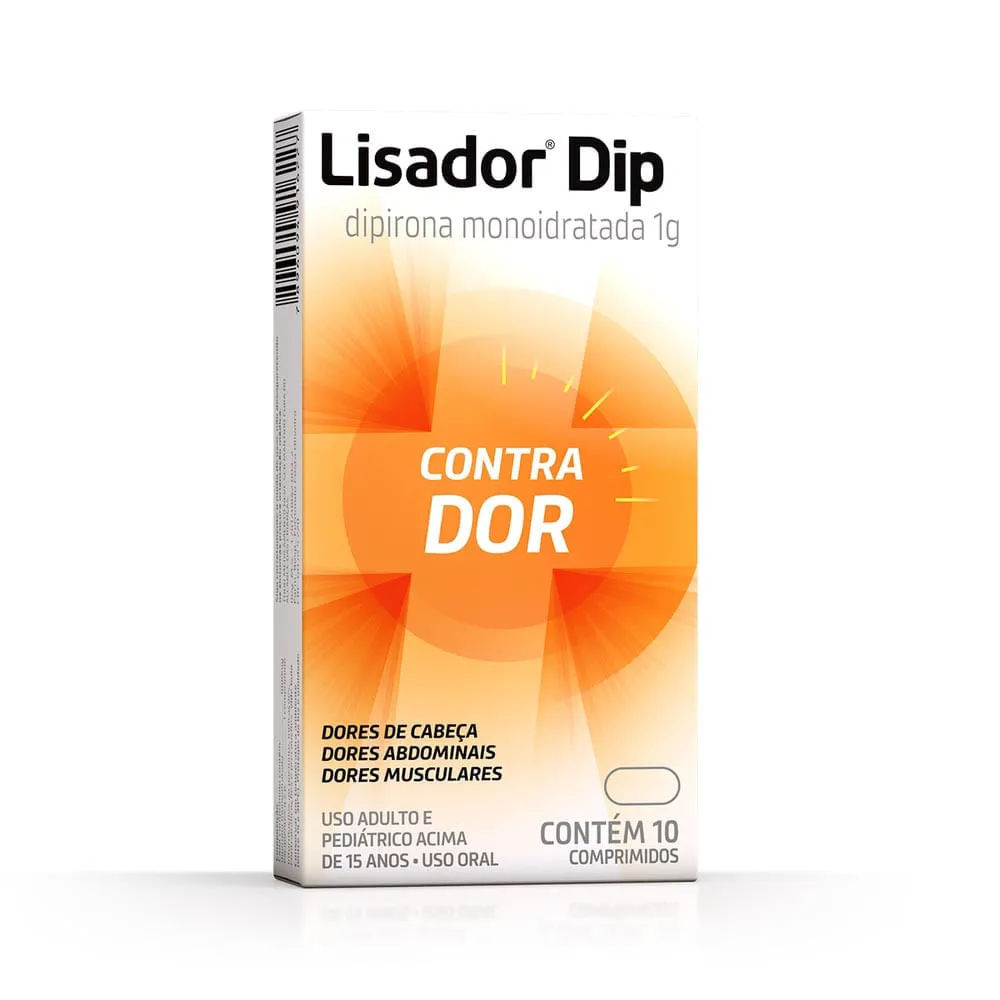 Analgésico Lisador Dip 1g 10 Comprimidos Farmasa