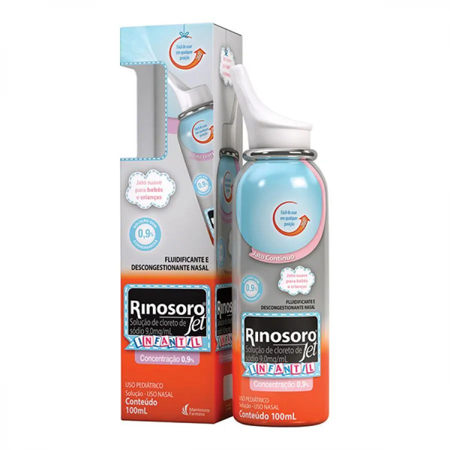 Rinosoro Jet Infantil 0,9% Descongestionante Spray Jato Suave 100ml