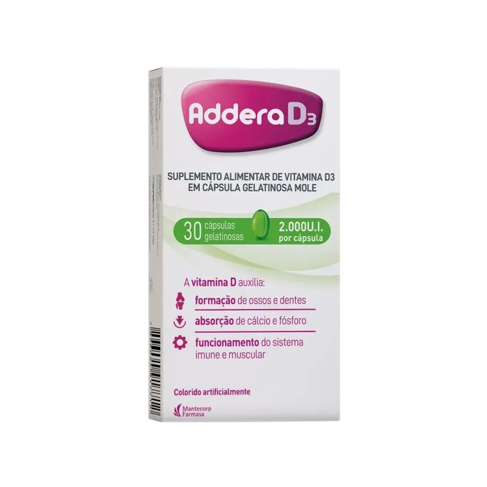Addera D3 2 000UI 30 Cápsulas Gel Hypera