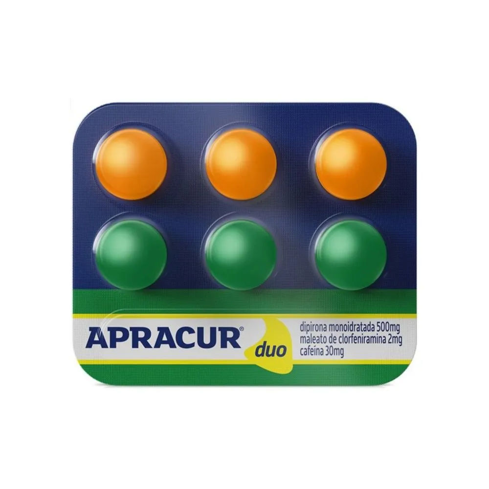 Apracur Duo 6 Comprimidos Revestidos Envelope Hypera AV*