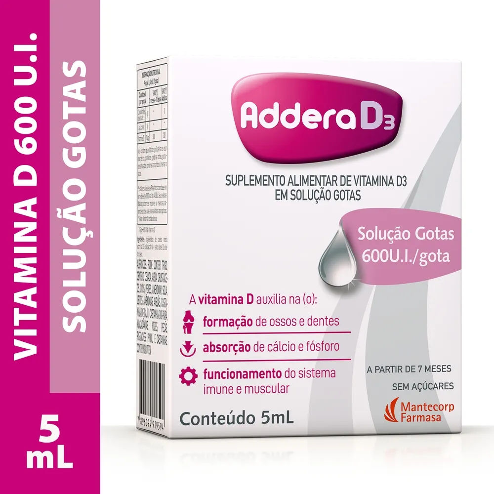 Addera D3 600UI 5ml Gotas Hypera