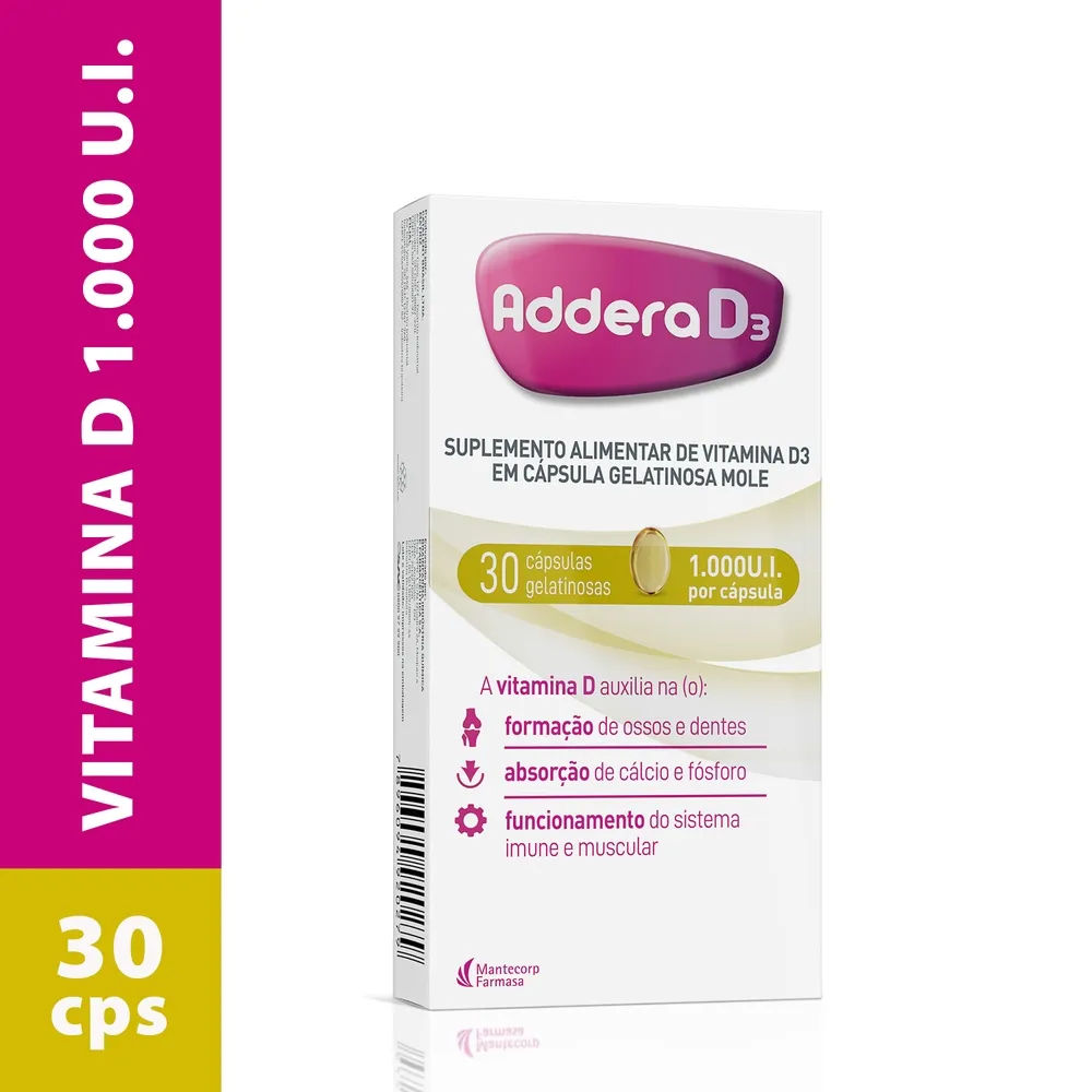 Addera D3 1000UI 30 Cápsulas Gel Hypera