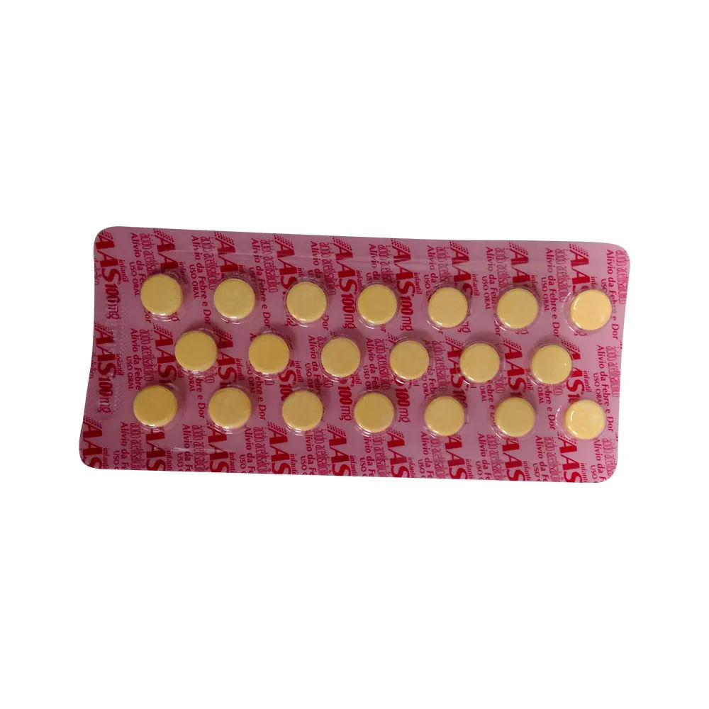 A A S Infantil Acido Acetilsalicilico 100mg Com 20 Comprimidos