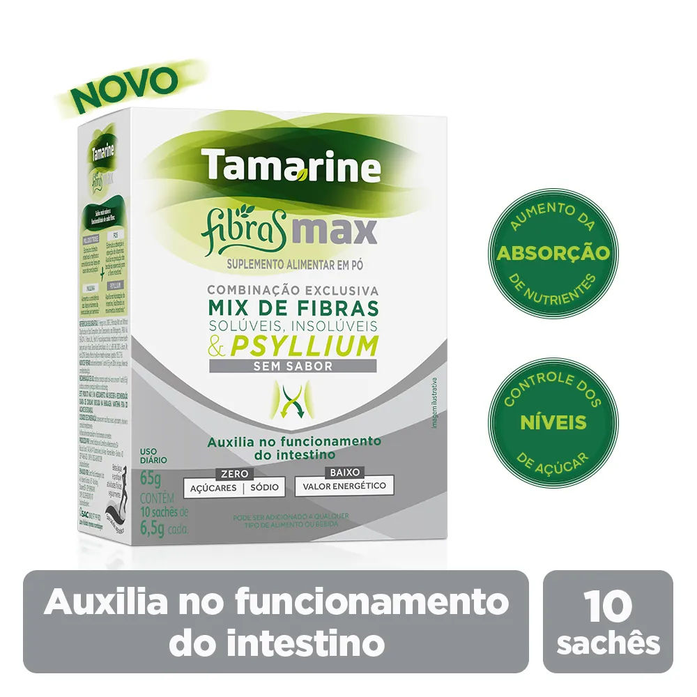 Tamarine Fibras Max Com 10x6,5gr Sem Sabor