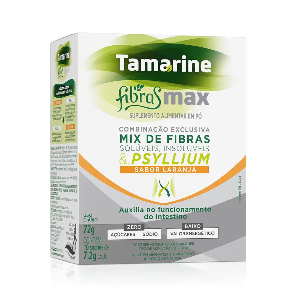 Tamarine Fibras Max Com 10x7,2gr Laranja