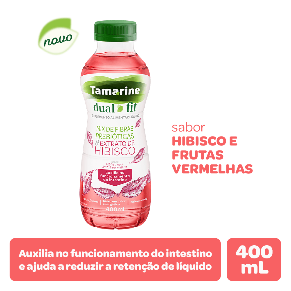 Tamarine Dual Fit Bebida Hibisco e Frutas Vermelhas 400ml Hypera Pharma