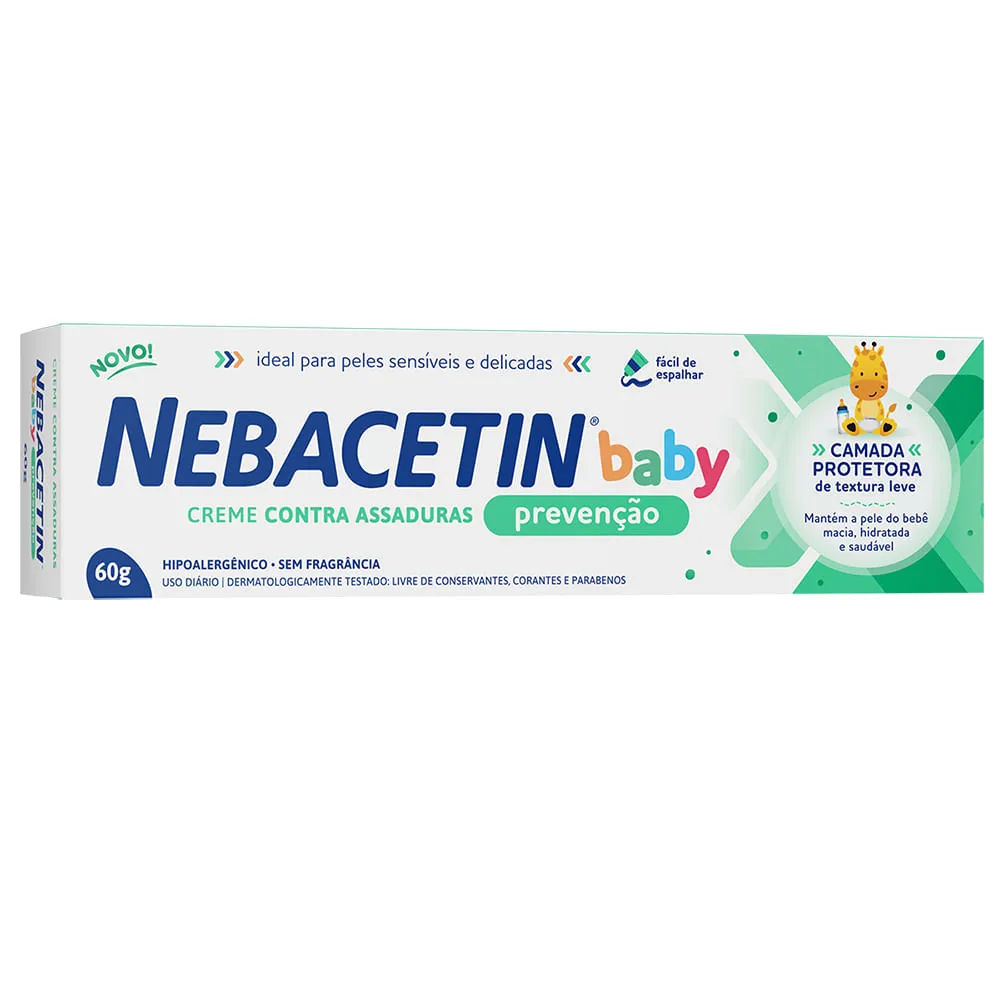 Creme Para Assadura Nebacetin Baby 60gr Prevencao