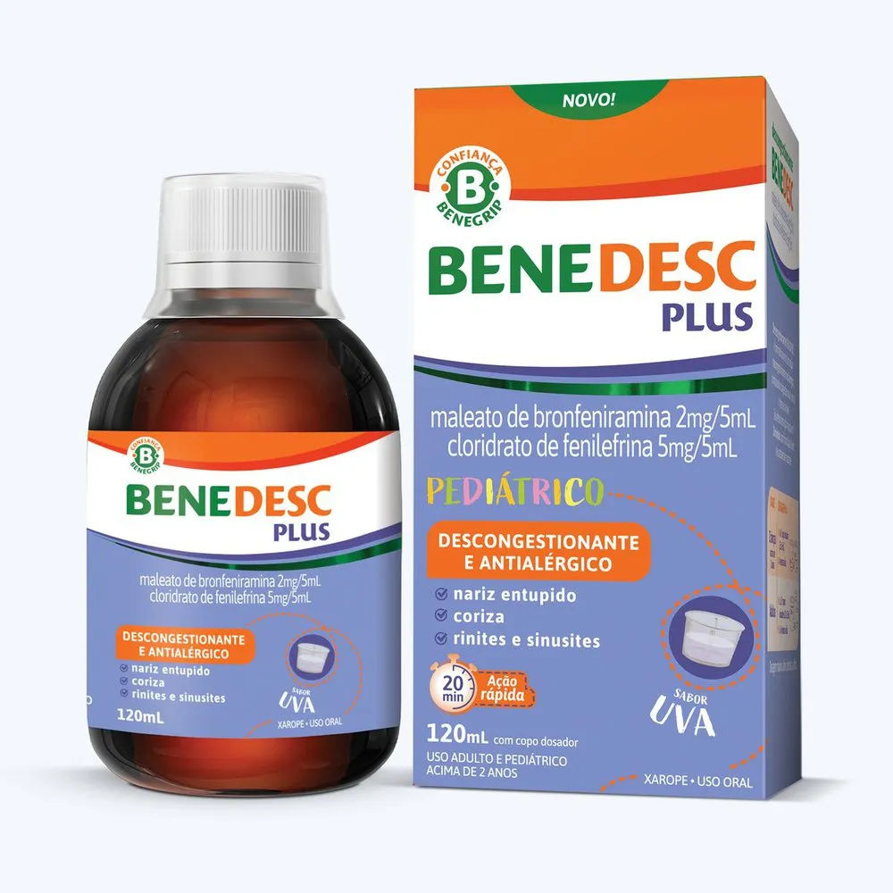 Descongestionante Benedesc Plus Xarope Sabor uva 120ml