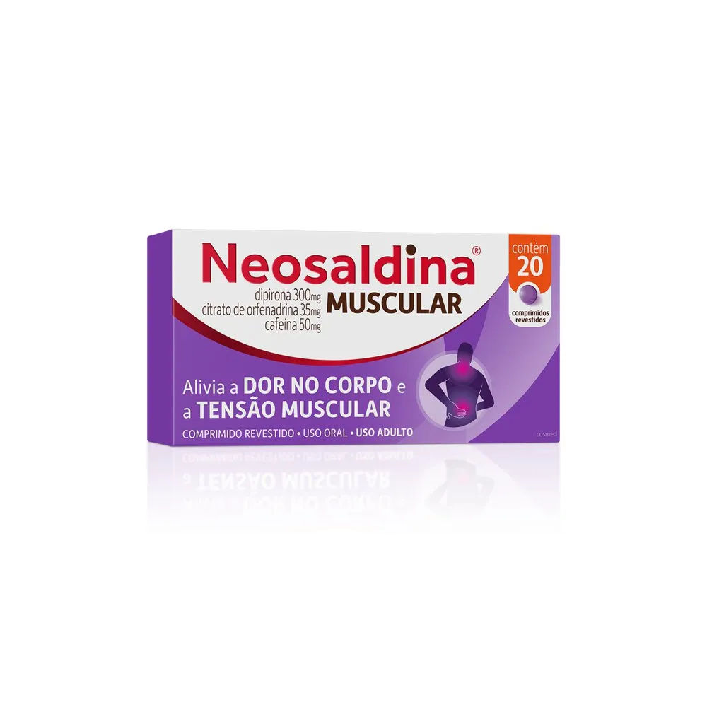 Neosaldina Muscular Analgésico e Relaxante Muscular Dipirona 20 Comprimidos Hypera Pharma
