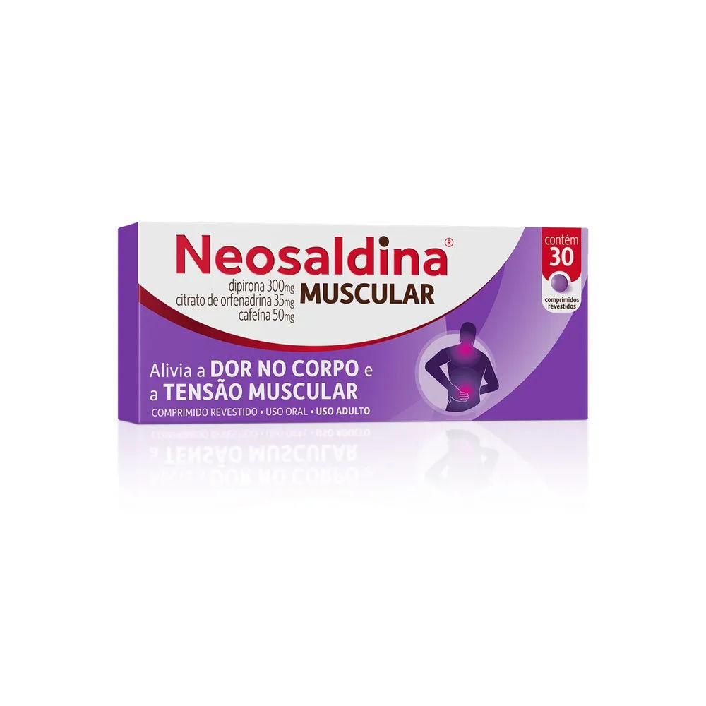 Neosaldina Muscular Analgésico e Relaxante Muscular Dipirona 30 Comprimidos Hypera Pharma