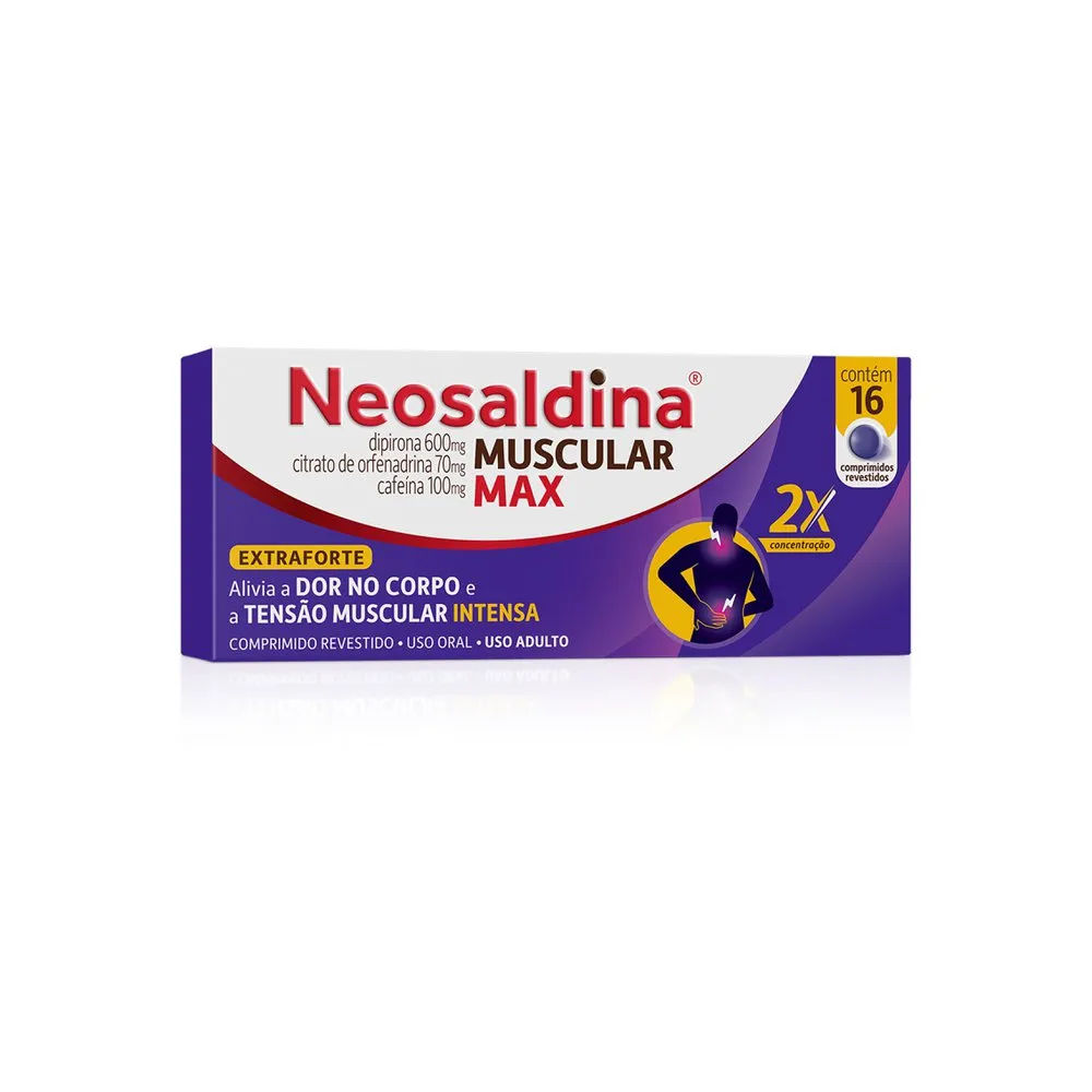 Neosaldina Muscular Max Analgésico e Relaxante Muscular Dipirona 16 Comprimidos Hypera Pharma
