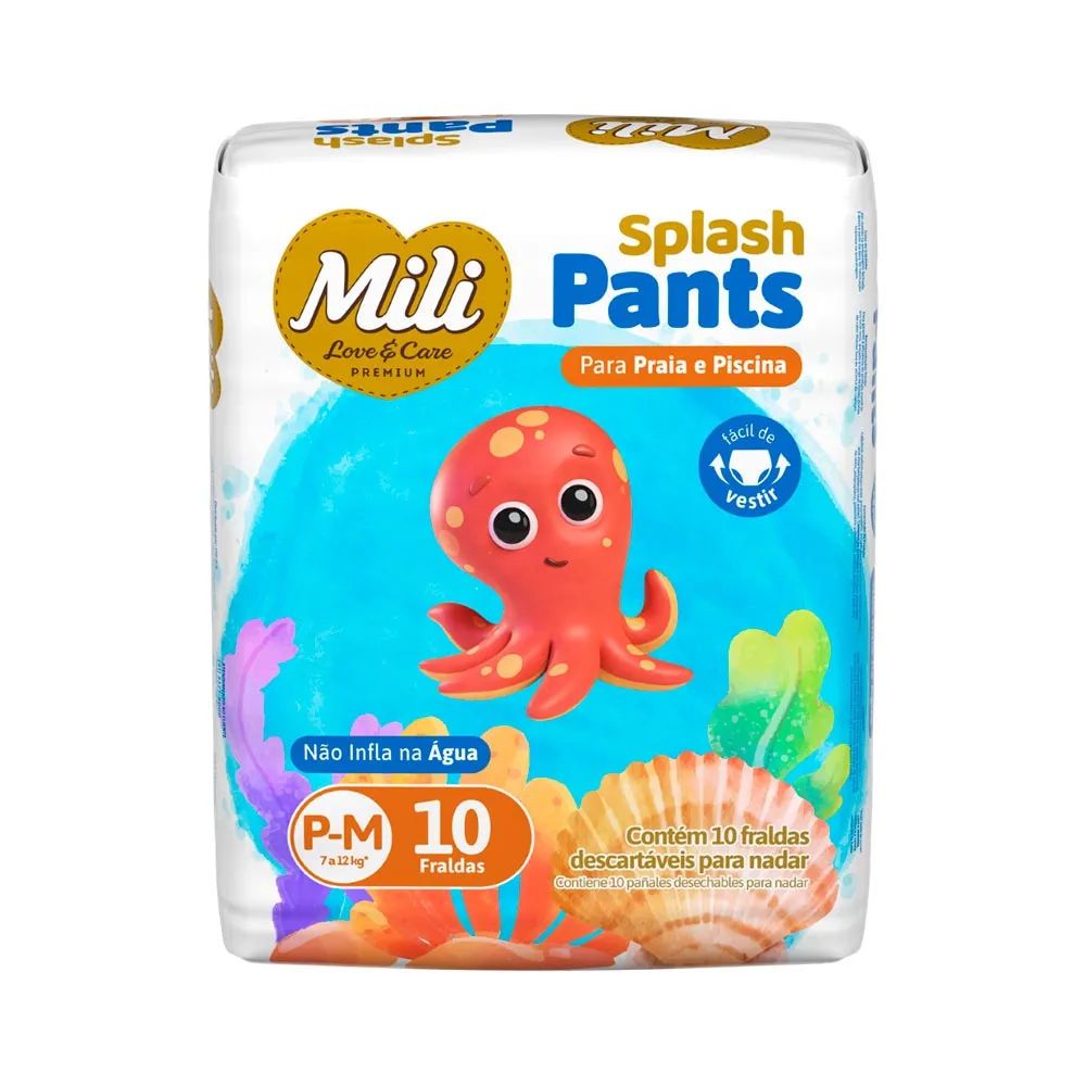 Fralda Mili Splash Pants P/m Com 10 Unidades
