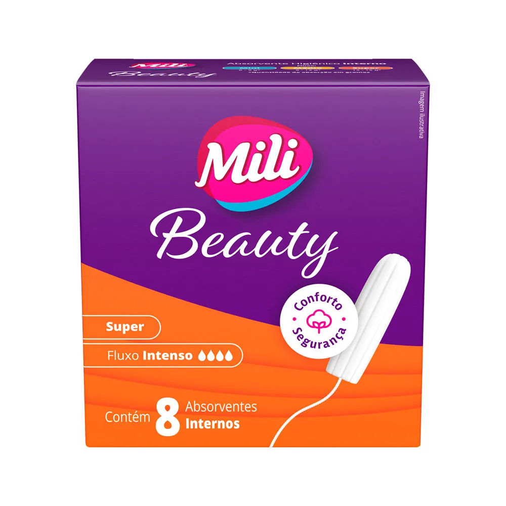 Absorvente Mili Beauty Interno Com 8 Super Sem Aplicador