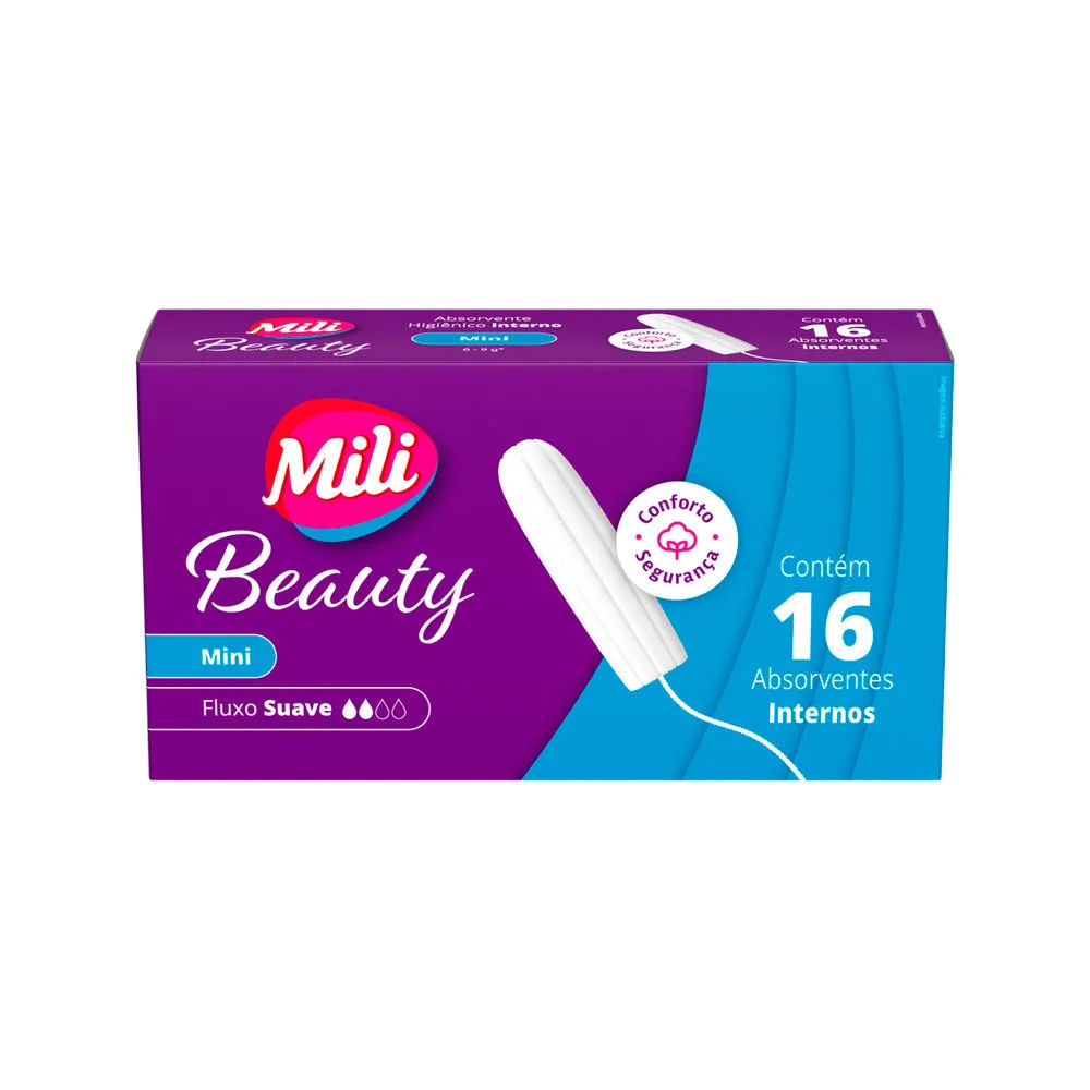 Absorvente Mili Beauty Interno Com 16 Mini Sem Aplicador