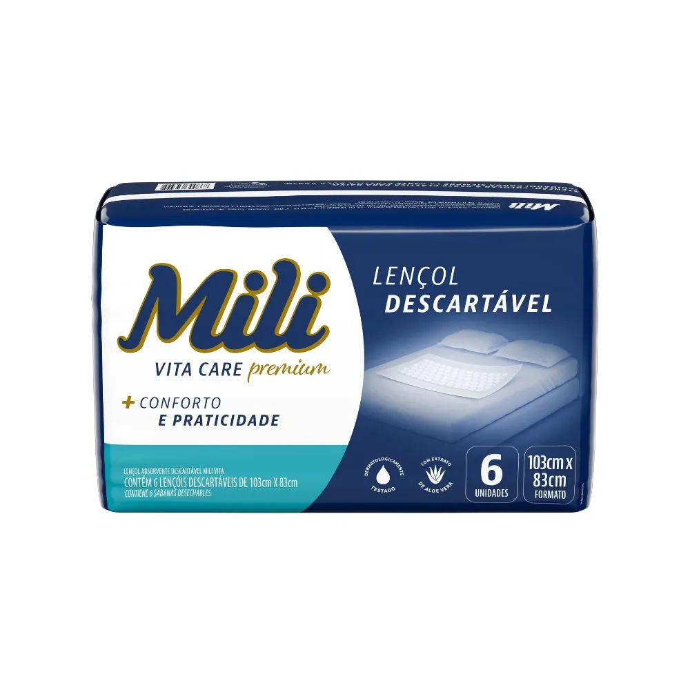 Lençol Absorvente Mili Vita Adulto 6 Unidades
