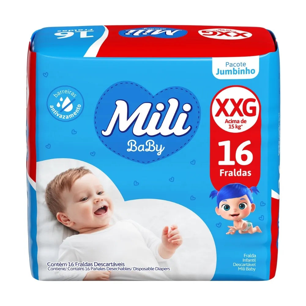 Fralda Mili Ultra Seca Xxg 16 unidades