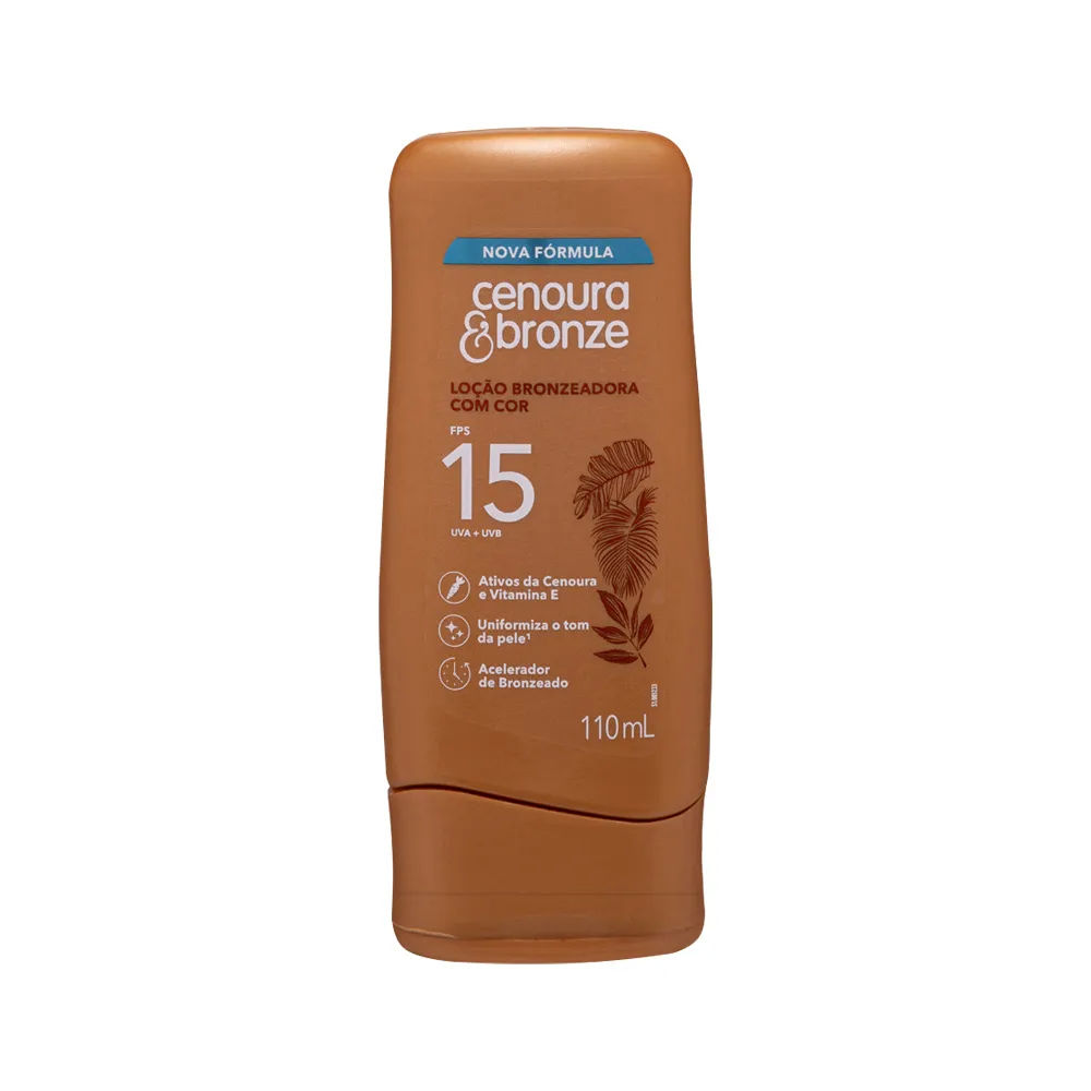 Loção Bronzeadora com Cor FPS 15 Cenoura & Bronze 110ml