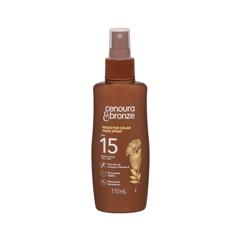 Bronzeador Óleo Spray FPS 15 Cenoura & Bronze 110ml