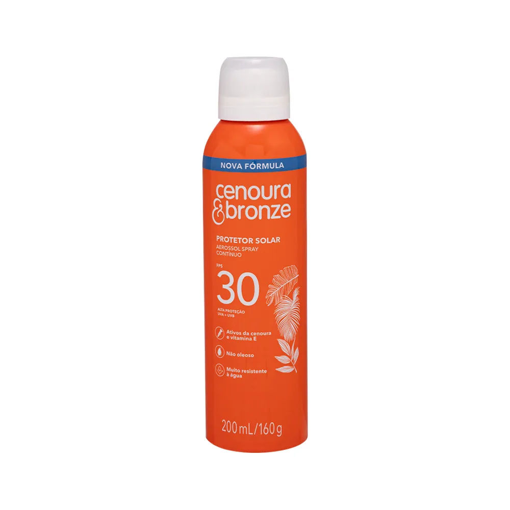 Protetor Solar Aerossol Spray FPS 30 Cenoura & Bronze 200ml