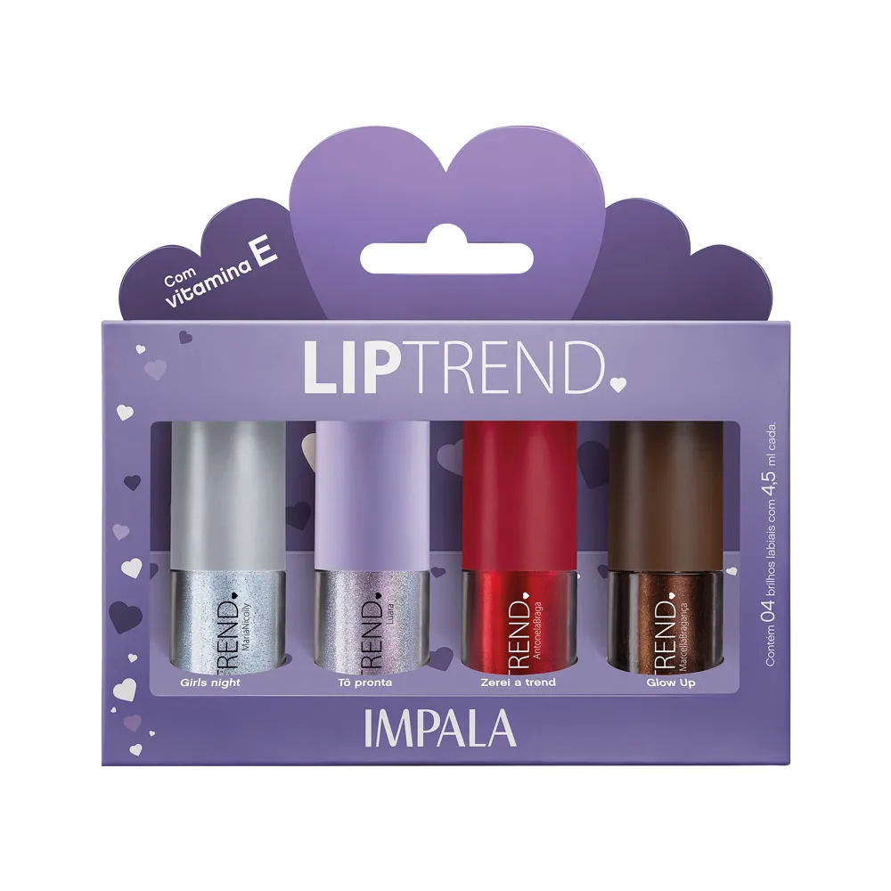 Kit Gloss Impala Pov Lip Trend Com 4 Unidades 4,5ml Cada