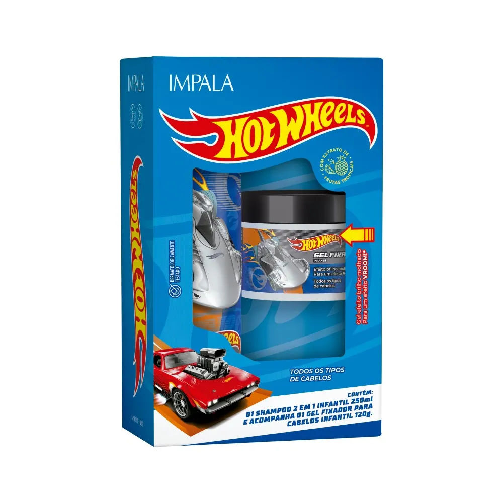 Shampoo+gel Fixador Impala Hot Wheels 250ml+120g Prata