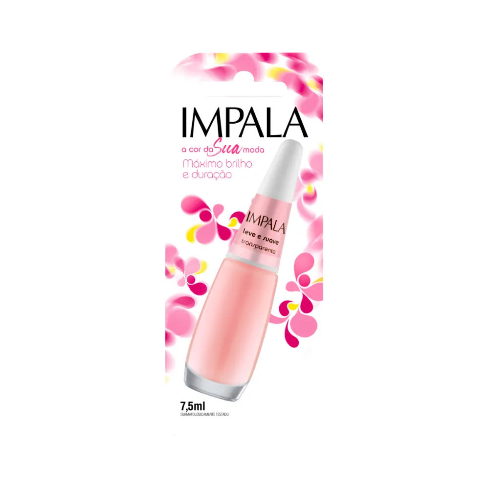 Esmalte Impala A Cor Da Sua Moda 7,5ml Transparente Leve E Suave
