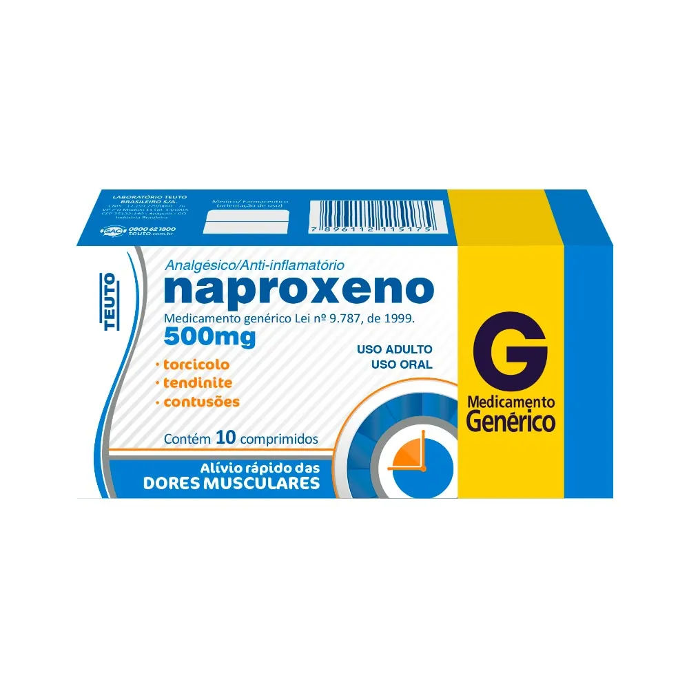 Naproxeno Teuto Com 10 Comprimidos 500mg Generico