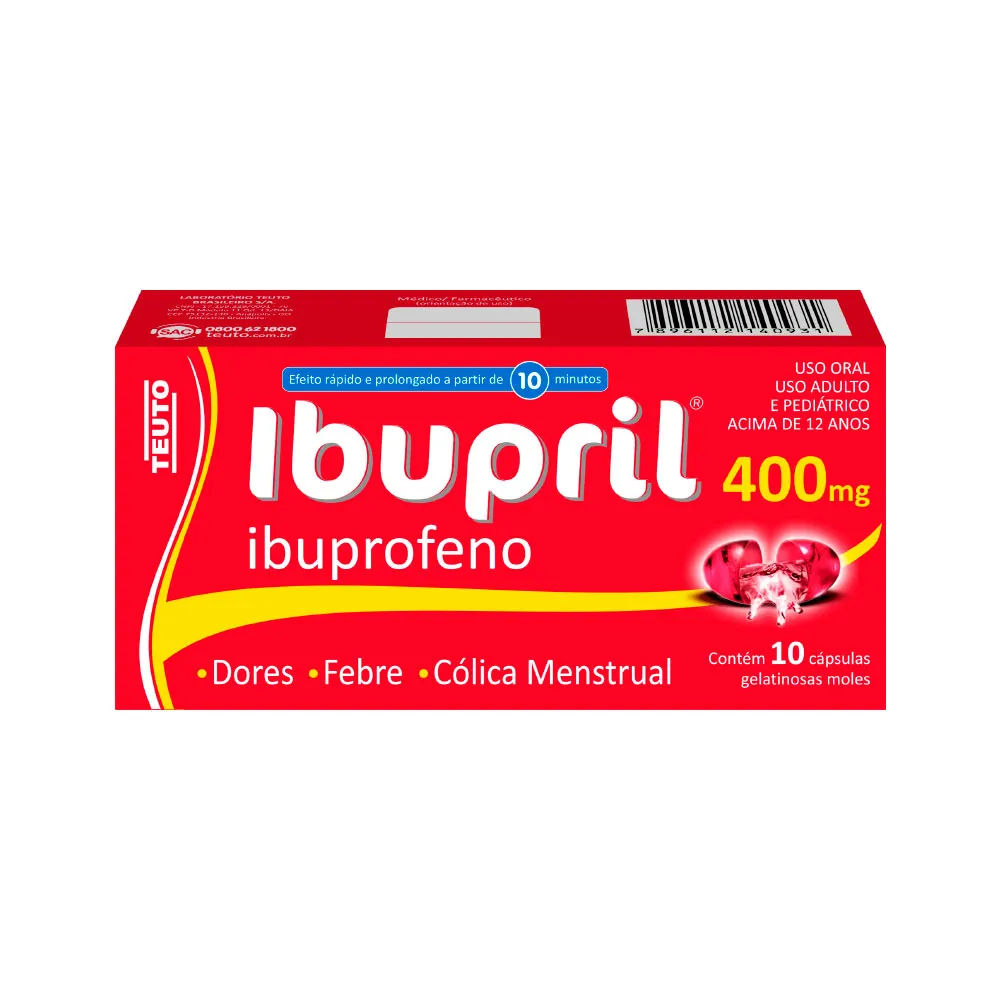 Ibuprofeno 400mg 10 Cápsulas Gel Ibupril Teuto