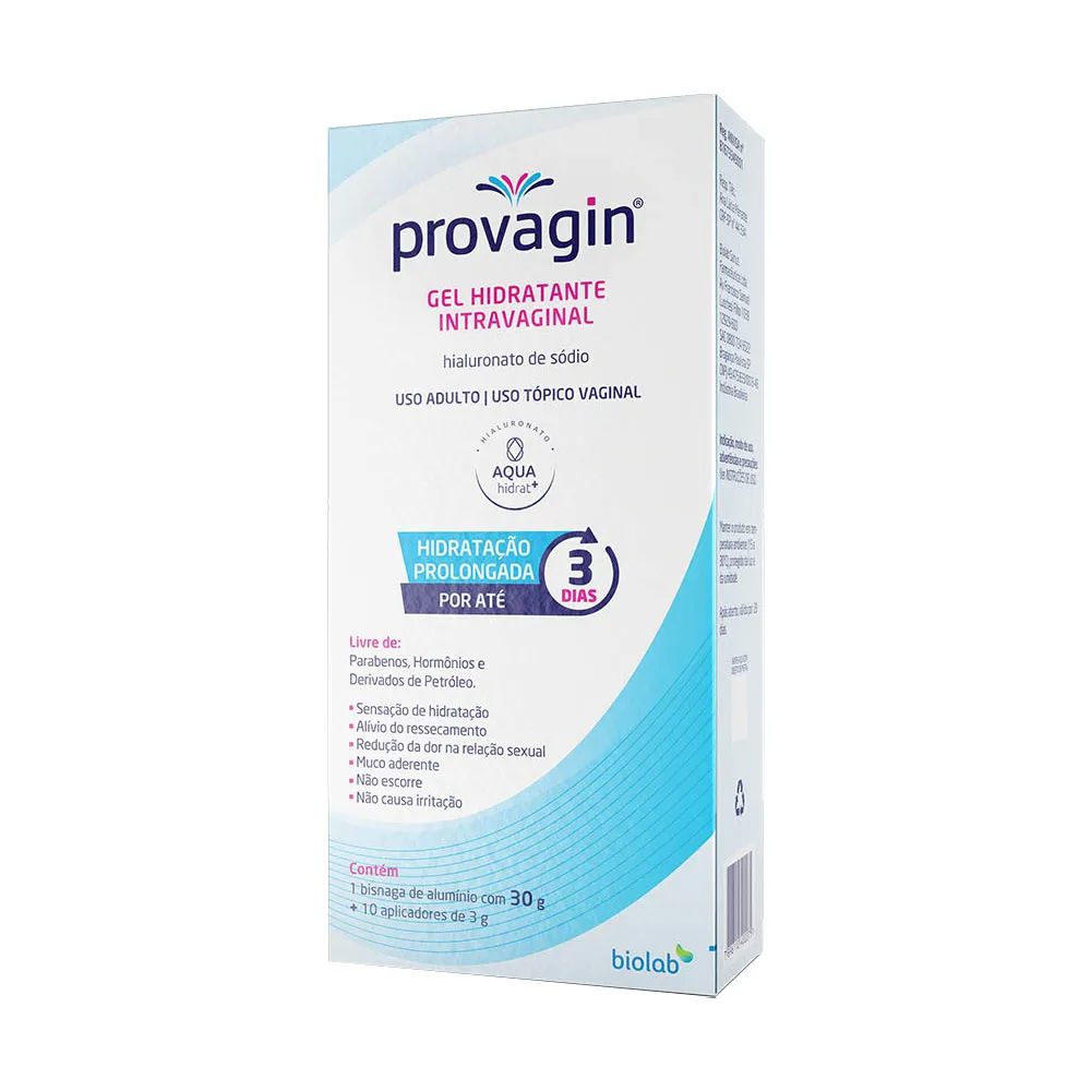 Provagin Gel Hidratante Intravaginal 30g com 10 Aplicadores de 3g Biolab