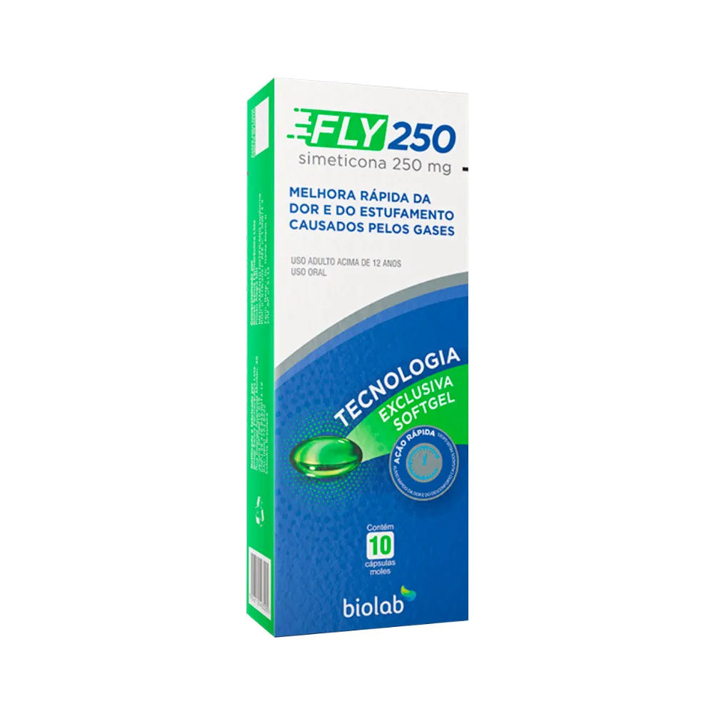 Fly 250 Simeticona 250mg 10 Cápsulas Biolab