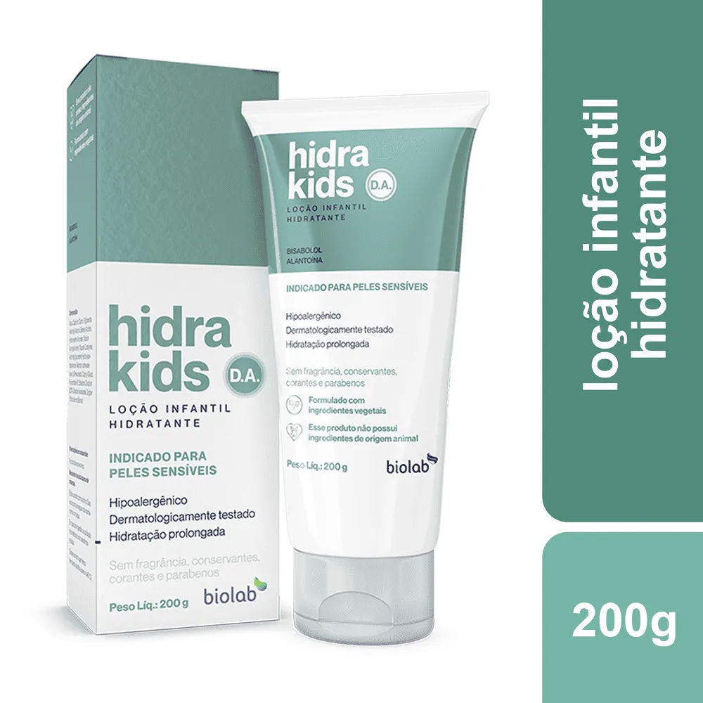 Loção Hidratante Infantil Hidra Kids D A  Pele Sensível 200g Biolab
