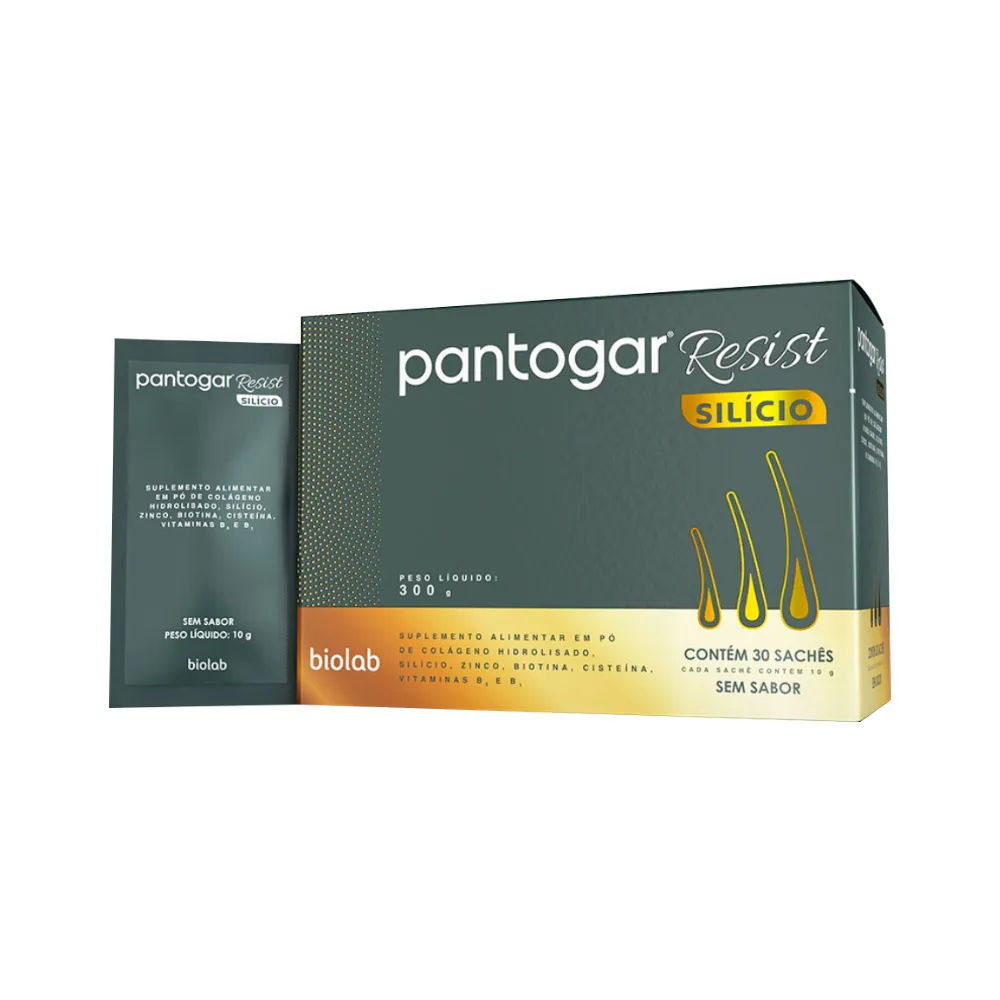 Pantogar Resist Silício 10g 30 Sachês Biolab