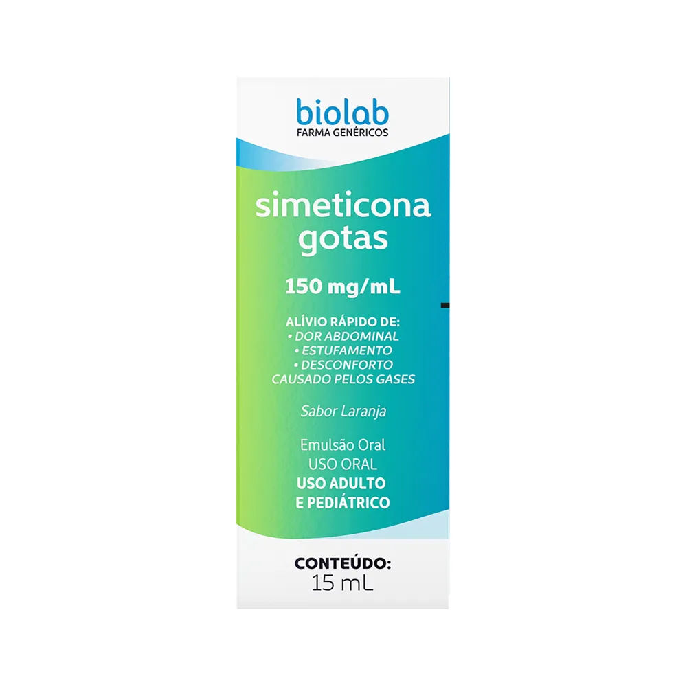 Simeticona Biolab 150mg/ml Gotas Sabor Laranja 15ml Generico