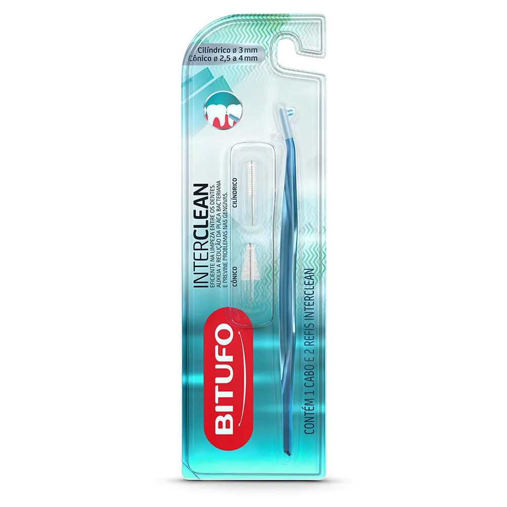 Escova Bitufo Interdental Interclean Com 1+2 Conico/cilindrico