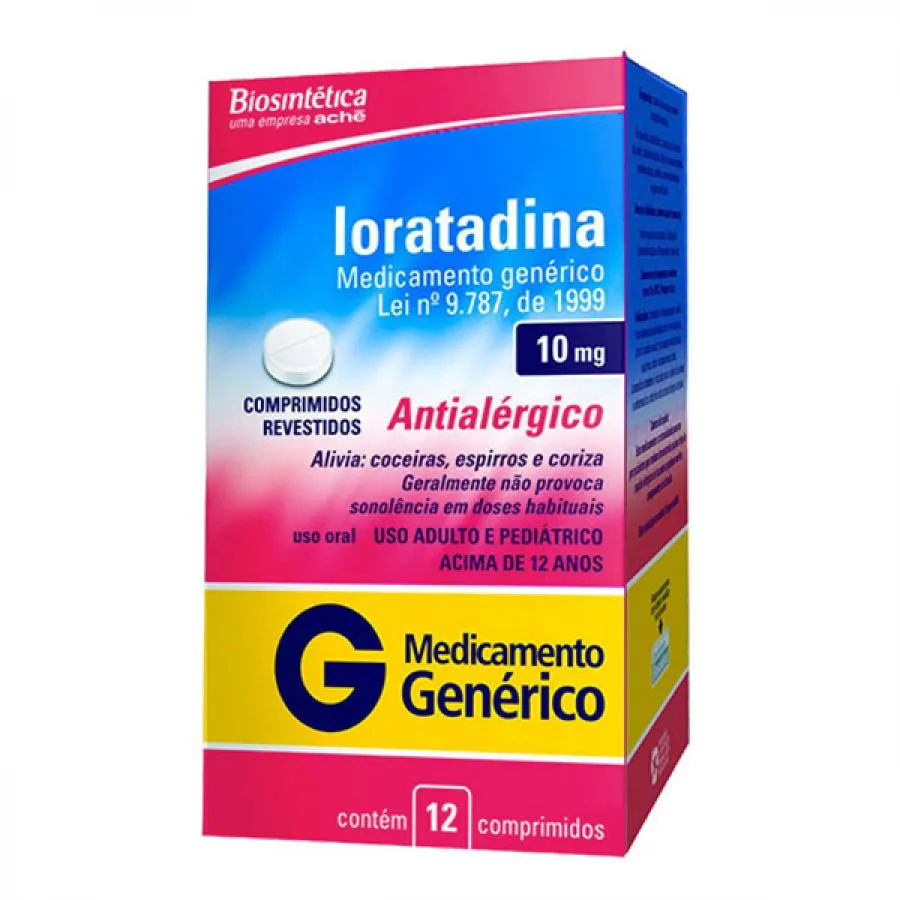 Loratadina 10mg 12 Comprimidos Revestidos Genérico Biosintética