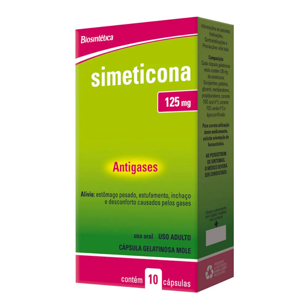 Simeticona Biosintética 10 Cápsulas 125mg