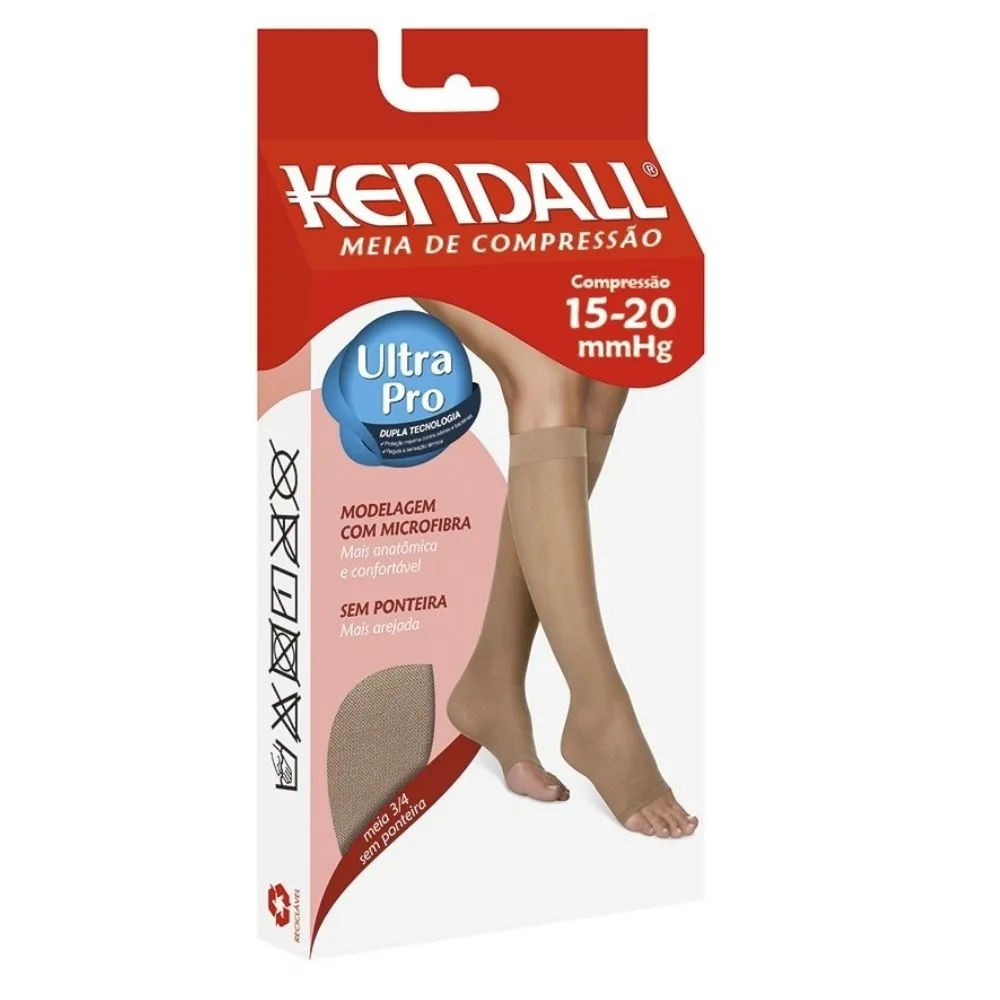 Meia 3/4 de Compressão Kendall 18-21mmHg Ponteira Aberta M 1 Unidade