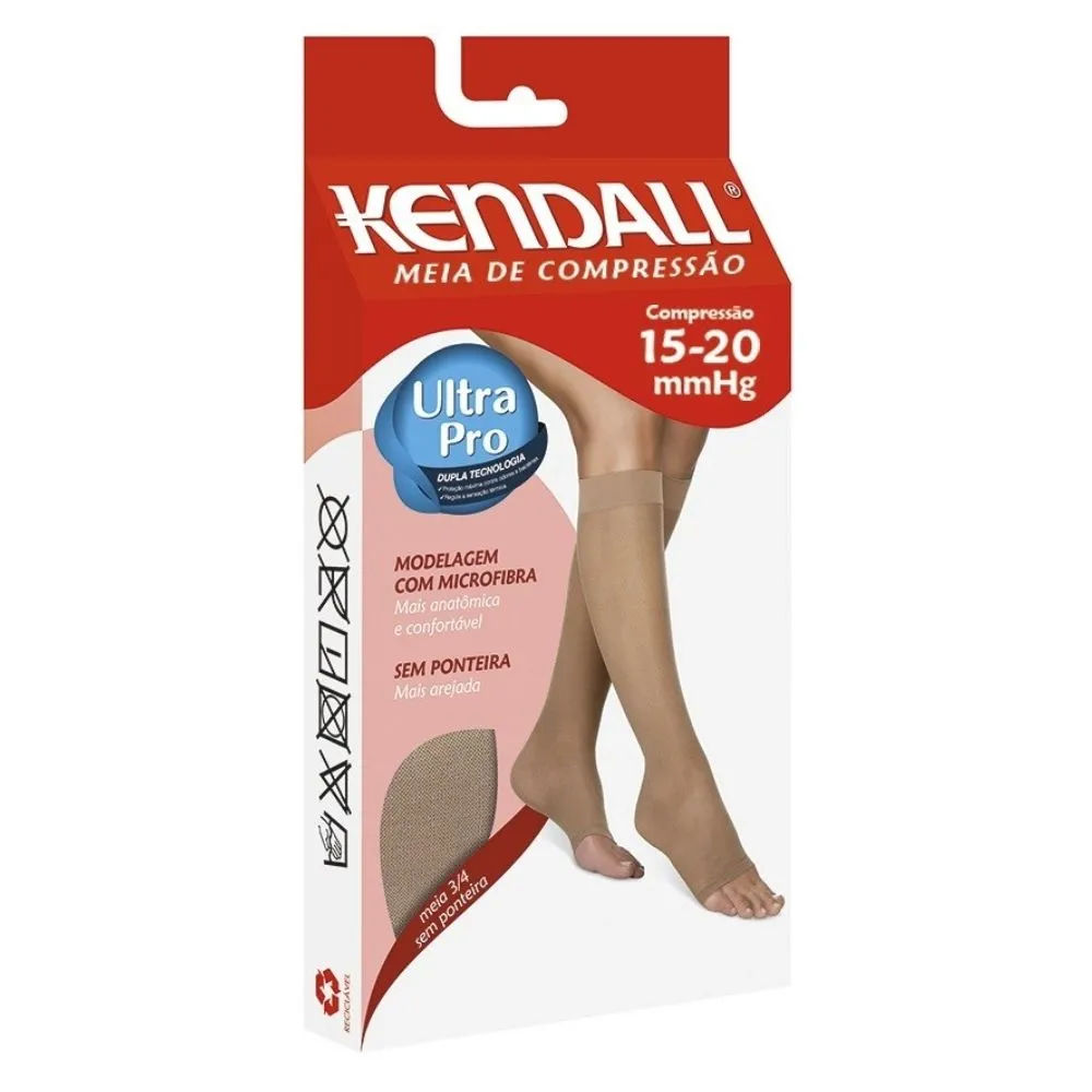 Meia Kendall 3/4 Média Compressão sem Ponteira Tamanho GG Cor Mel