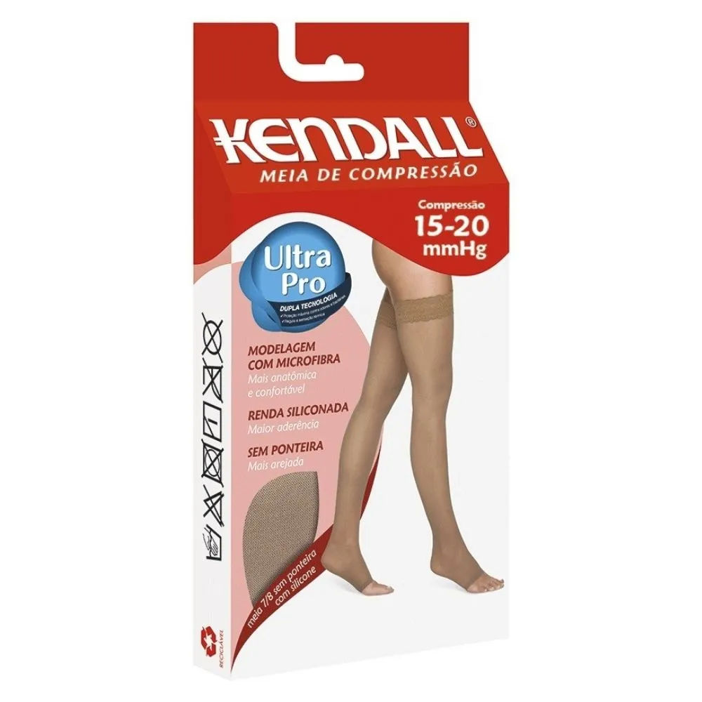 Meia De Compressao Longa Renda kendall 7/8 P Mel Sem Ponteira