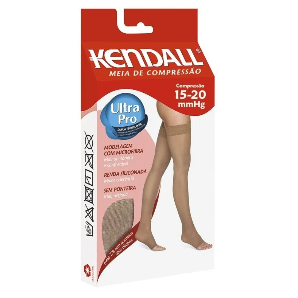 Meia Kendall 7/8 Média Compressão sem Ponteira Tamanho M Cor Mel