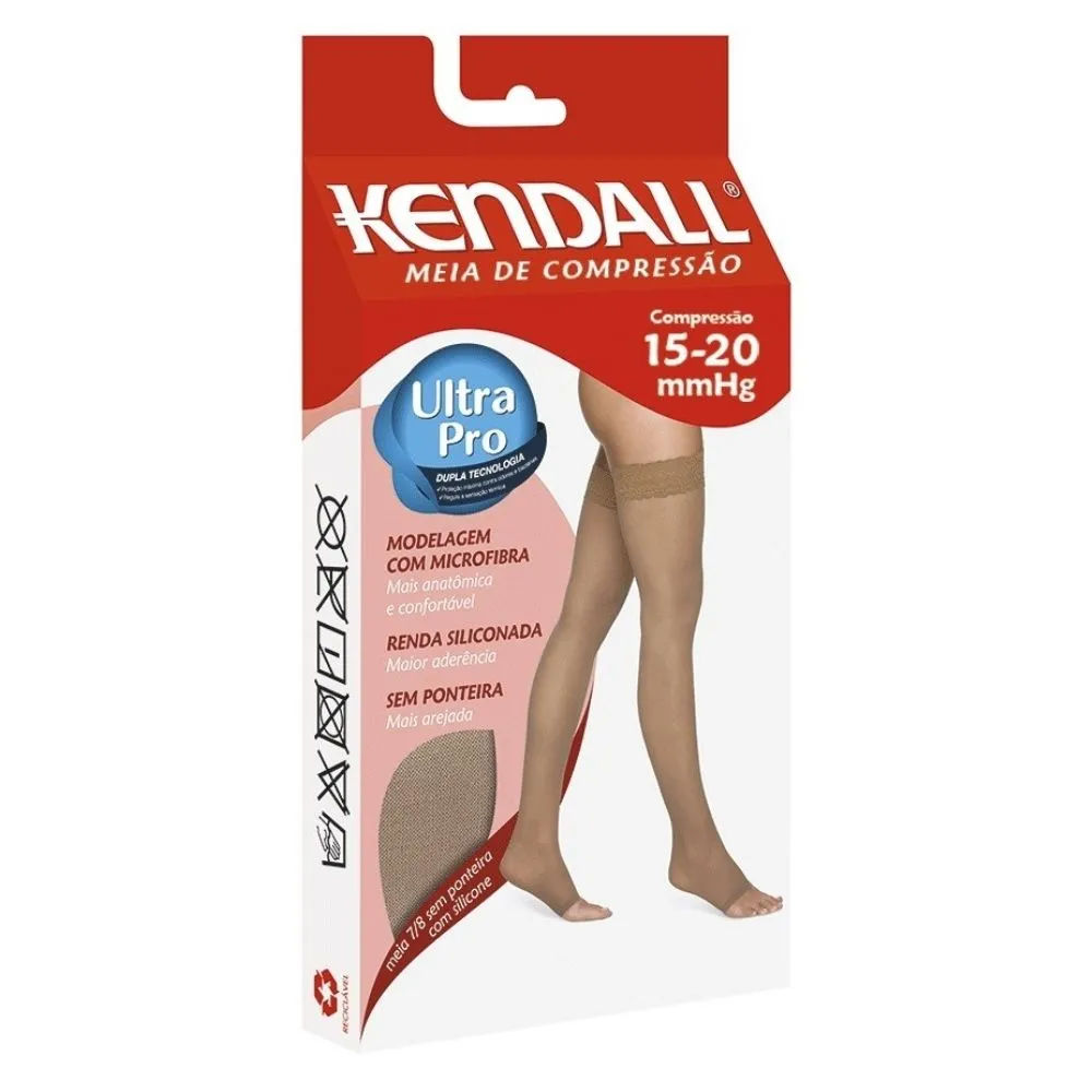 Meia Kendall 7/8 Média Compressão sem Ponteira Tamanho G Cor Mel